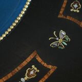 Blackened wooden stool, "Portrait of Louis XVI", Napoleon III - 19th century