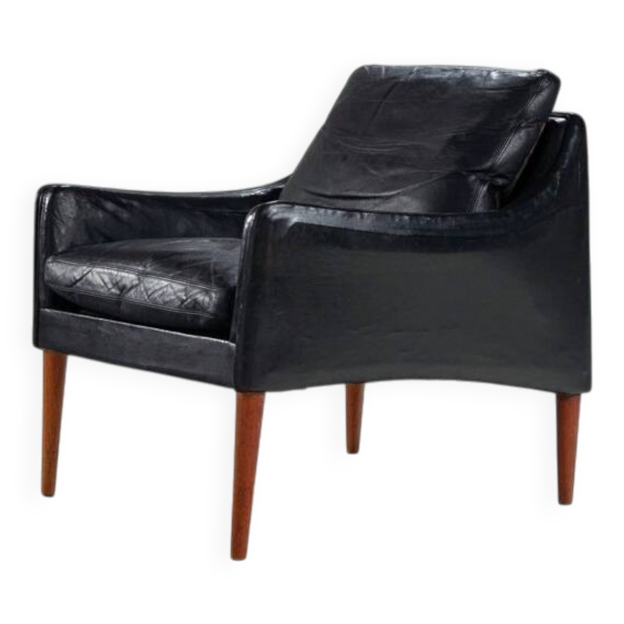 Lounge chair model 800 in leather by Hans Olsen CS Mobler Denmark 1958