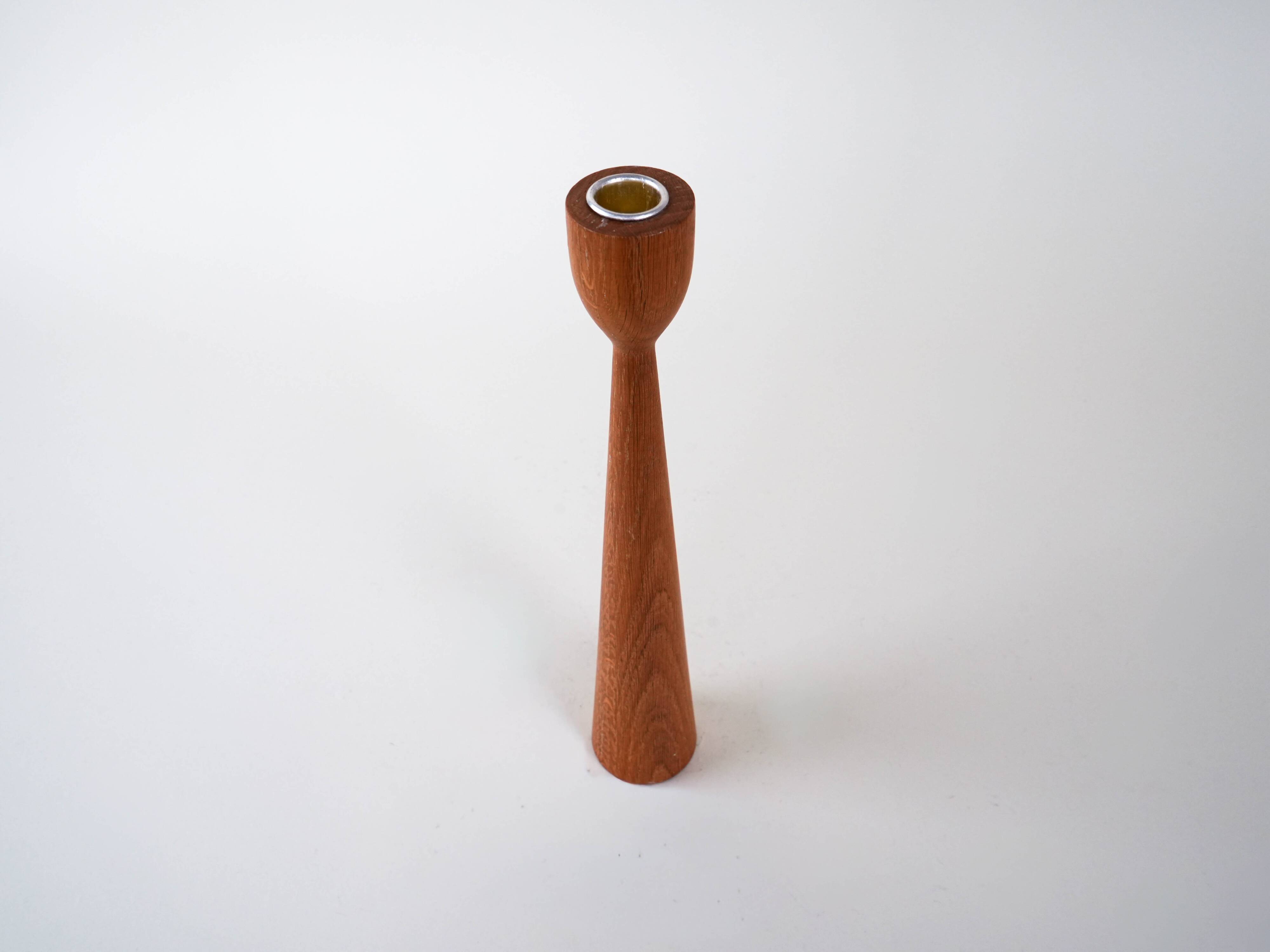 Teak candlestick, Danish design, 1970s, made in Denmark