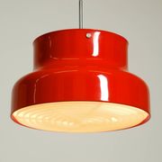 Large original 1960s red Bumling ceiling lamp by Anders Pehrson for Ateljé