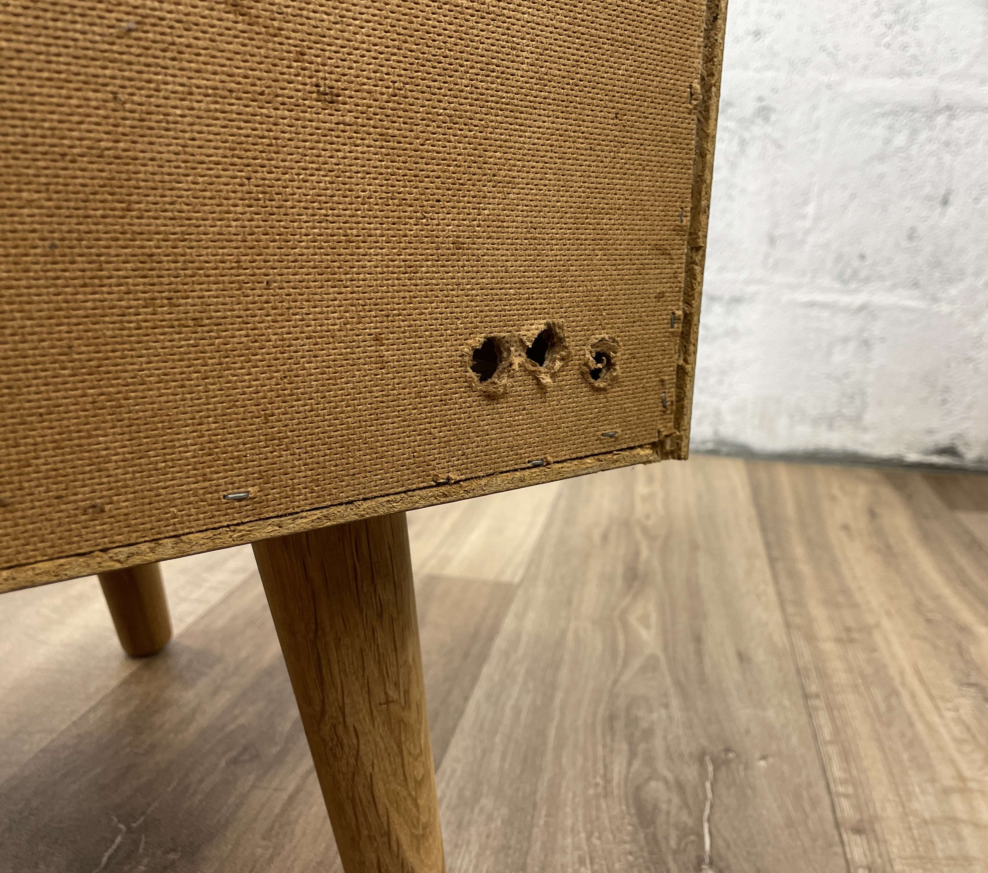 Scandinavian oak chest of drawers with vinyl storage, 60s