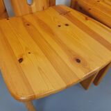Set of 4 vintage pine chairs from the 70s and 80s