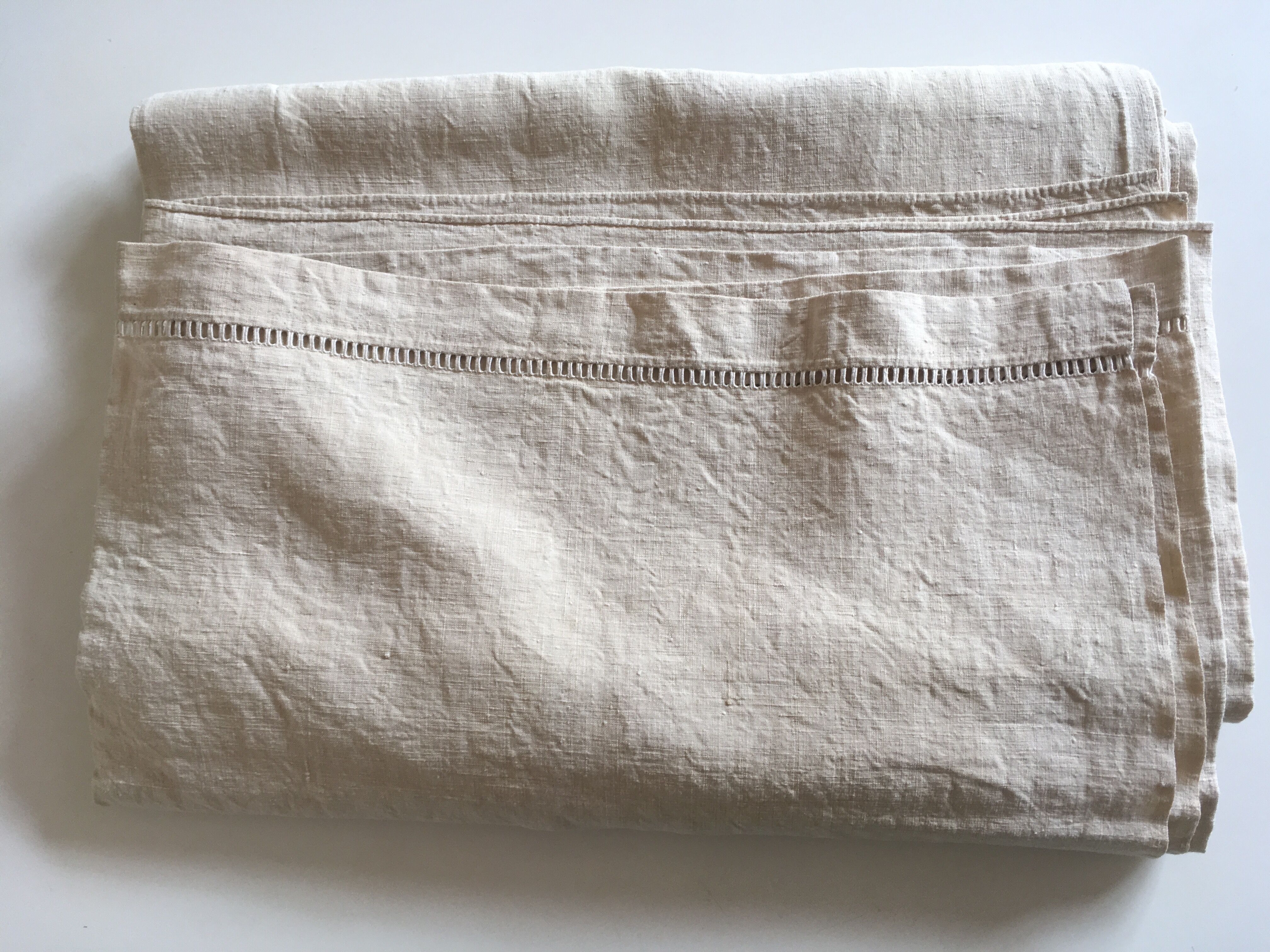 Table cloth reserves of large ivory raw linen kit 280cm