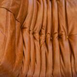 Togo chaise lounge in pine leather by Michel Ducaroy for Ligne Roset, 1974