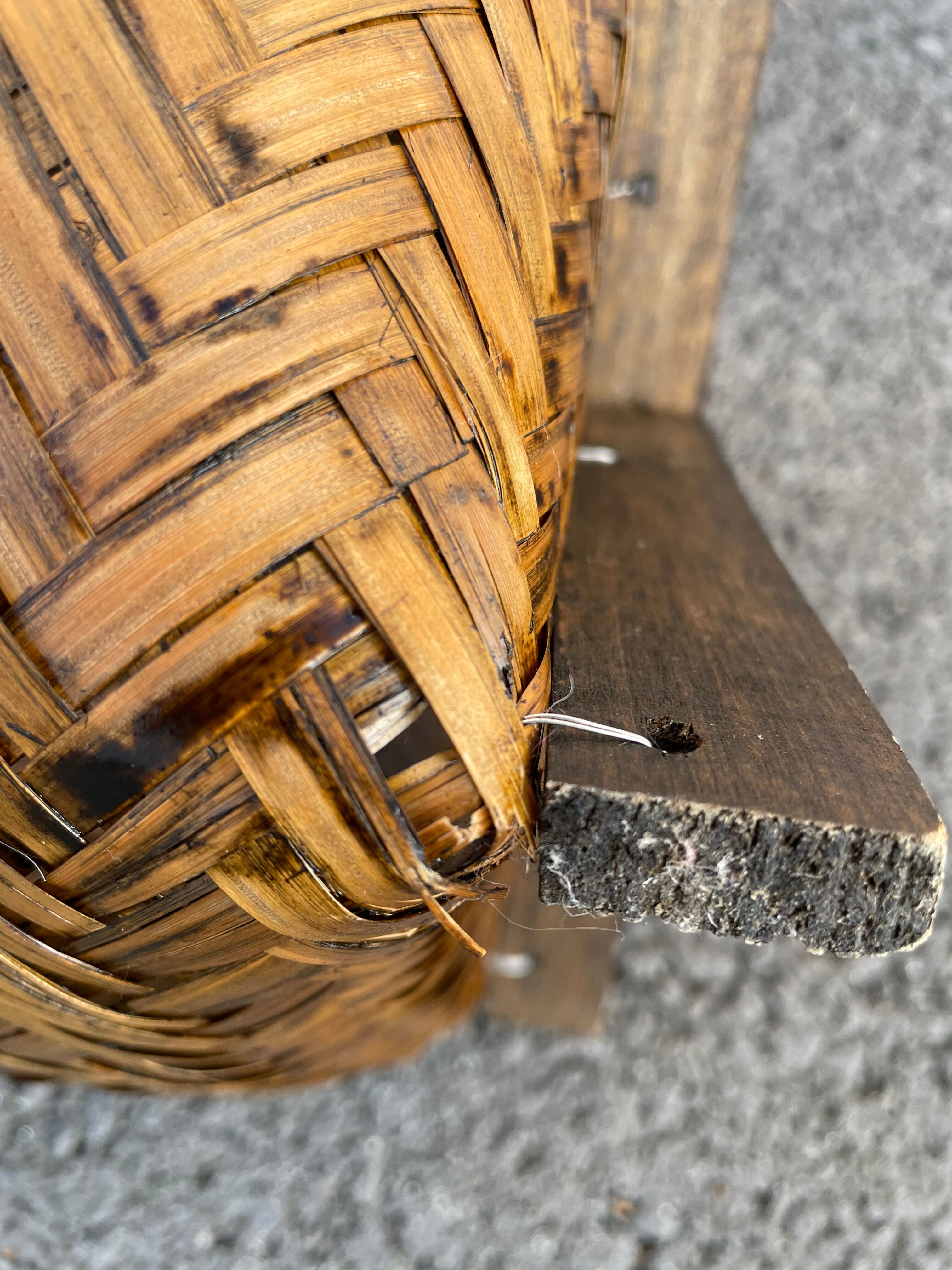 Basket with lided bamboo from Asia