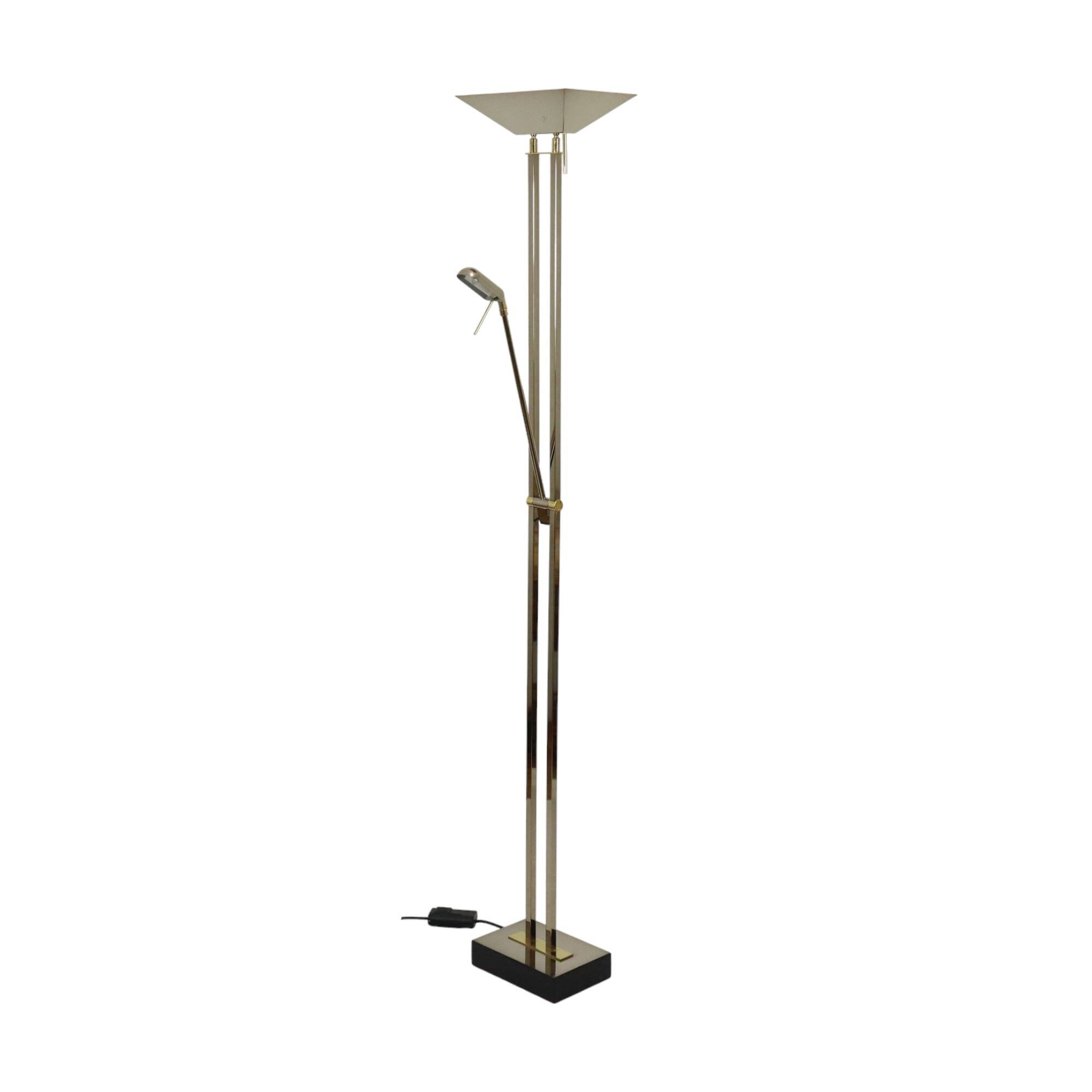Lampadaire Vintage Deknudt Willy Rizzo Laiton Faisceau Bas Hollywood Regency Années 1970