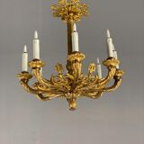 Golden bronze lustre 8 bras de lumière, france first half of the 19th century