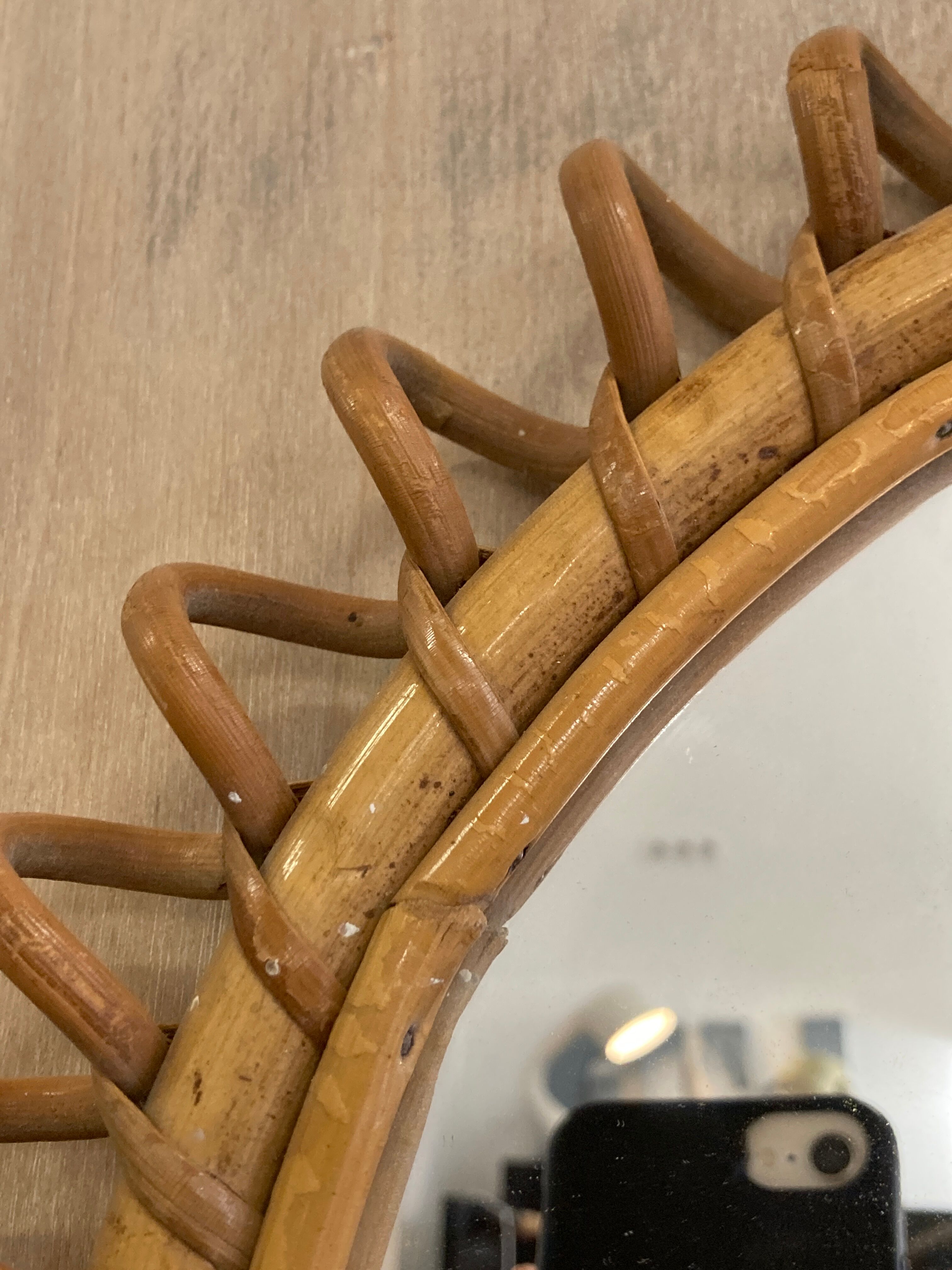 Rattan mirror 40cm