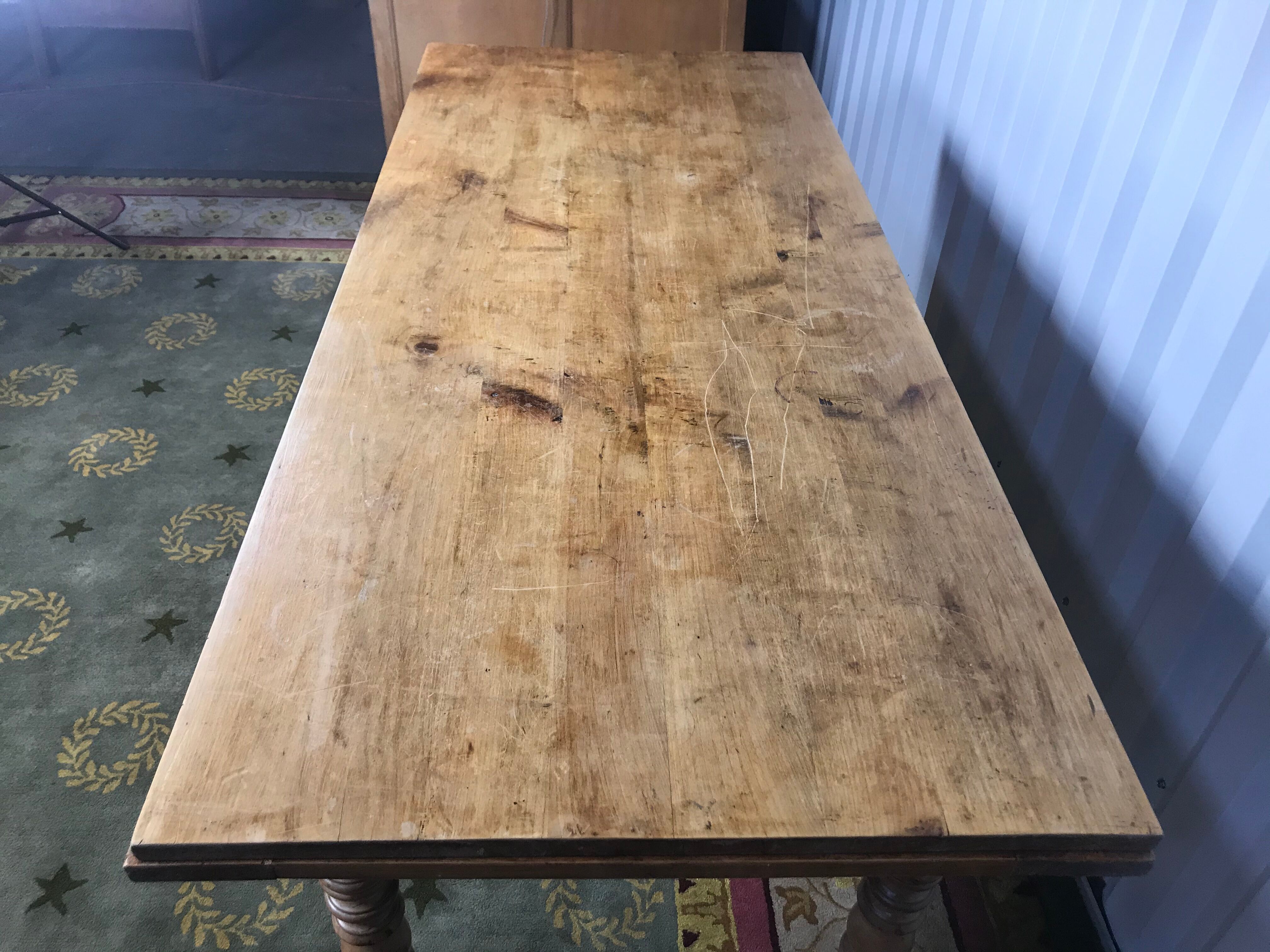 Farm table with built-in extensions 336 cm