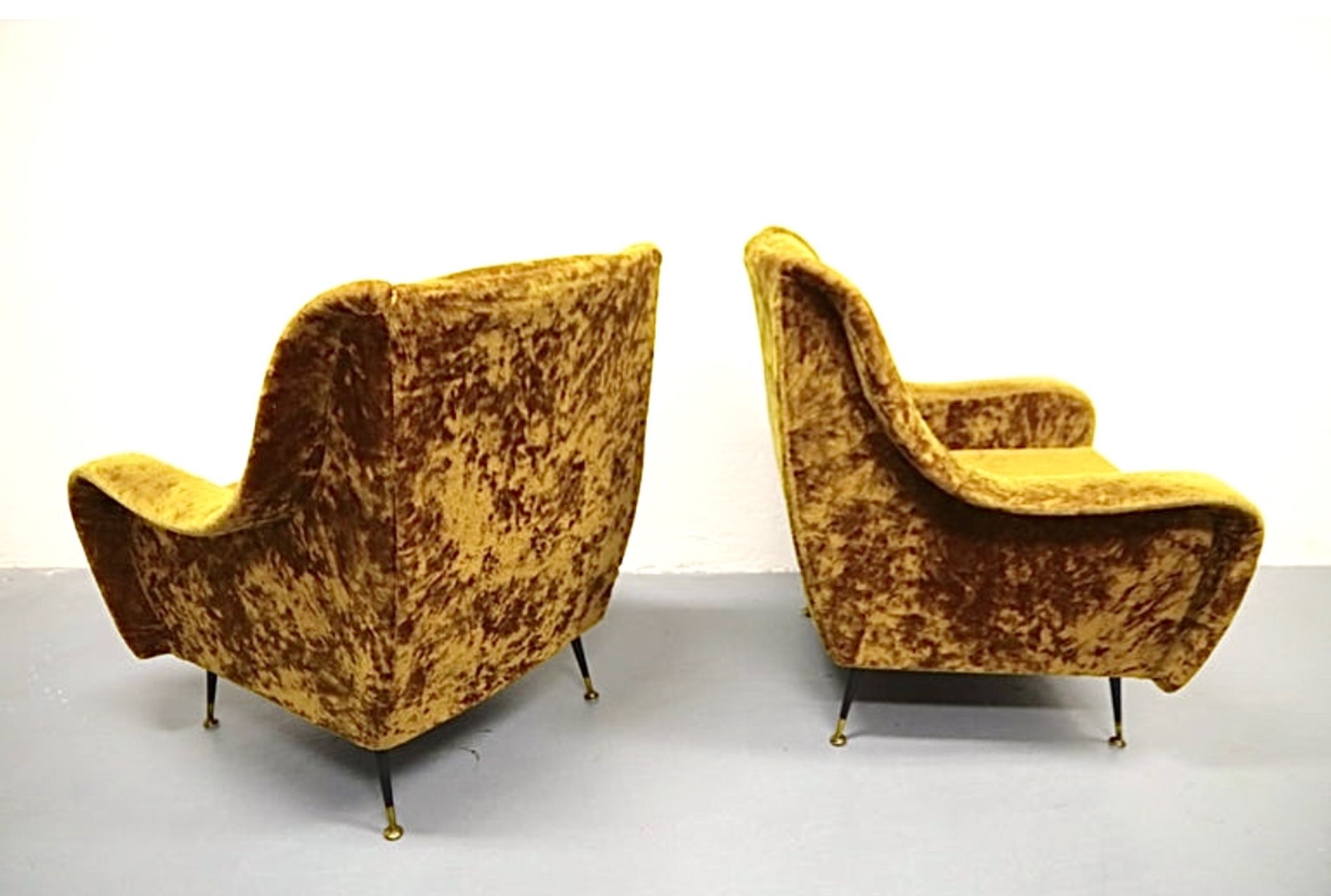 Pair set of 2 armchairs, italy 1950s