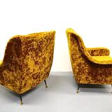 Pair set of 2 armchairs, italy 1950s
