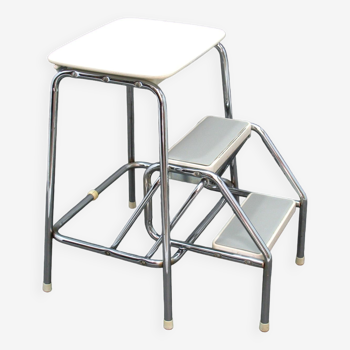 Tabouret en métal vintage, années 1980