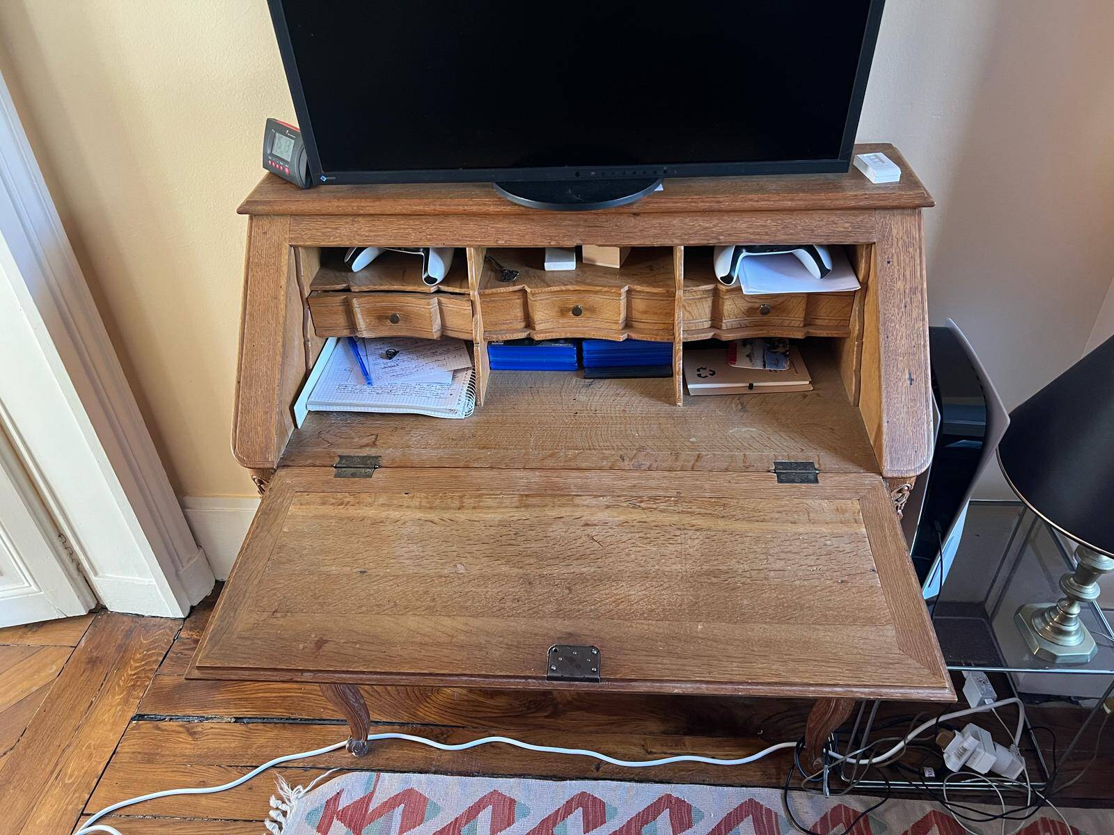Former solid oak secretary - good condition