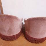 Pair of powder pink toad armchair