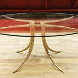 Bronze and glass design table by Alain Chervet