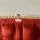 Vintage sewing basket in rattan and floral fabric