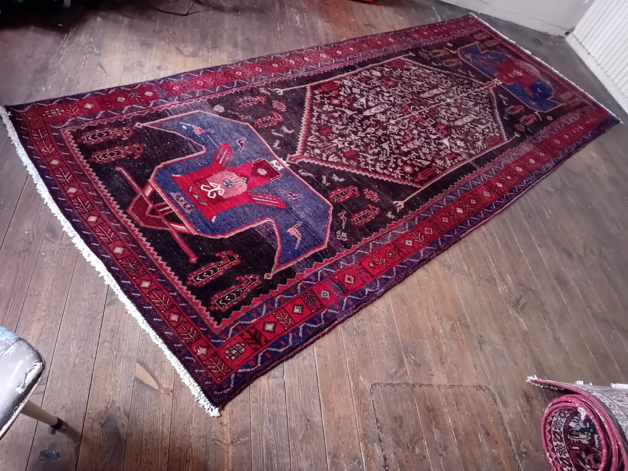 Handmade Kordi Persian rug 401x150cm