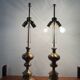 Pair of vintage bronze and brass lamps