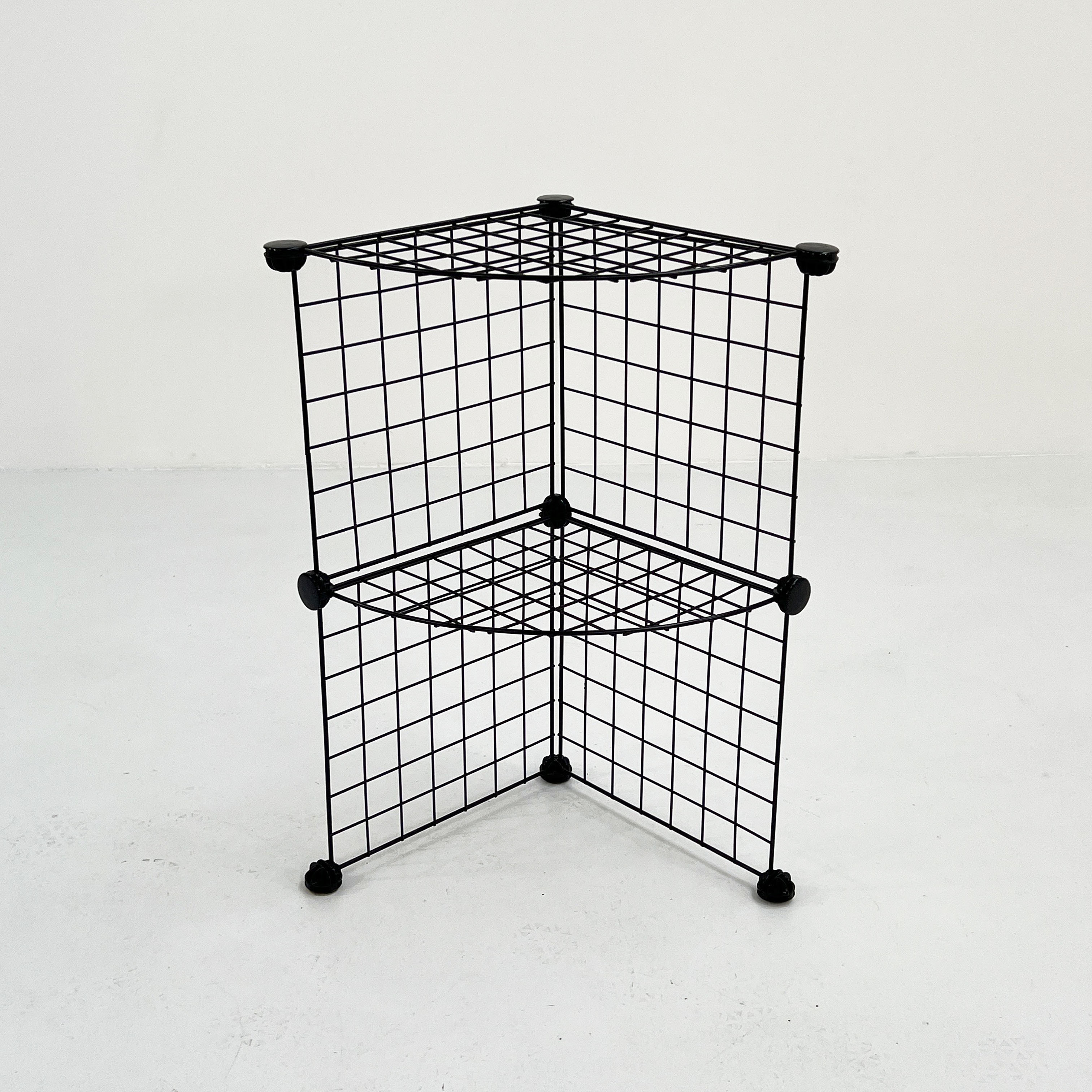 Modular metal corner shelf, 1980