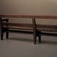 Large antique farmhouse bench in solid wood – Auvergne, around 1900