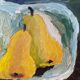 Poires lumineuses suédoises modernes du milieu du siècle par Eric Cederberg, peinture à l’huile de nature morte encadrée