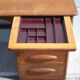 American wood desk, desk with drawers and folding extension, 50s