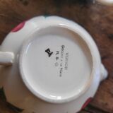 Pair of hand-painted floral-decorated jugs