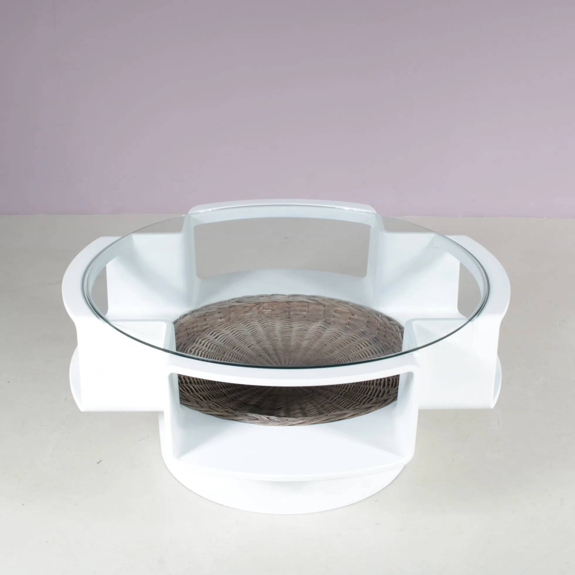 1970s "Curvoform" coffee table, made by Curver in the Netherlands.