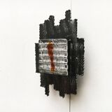 Vintage Italian brutalist wall light in wrought iron by Albano Poli for Poliarte, set of 2.