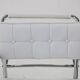 Fauteuil réglable chromé Bauhaus restauré des années 1940 en cuir blanc, Tchécoslovaquie