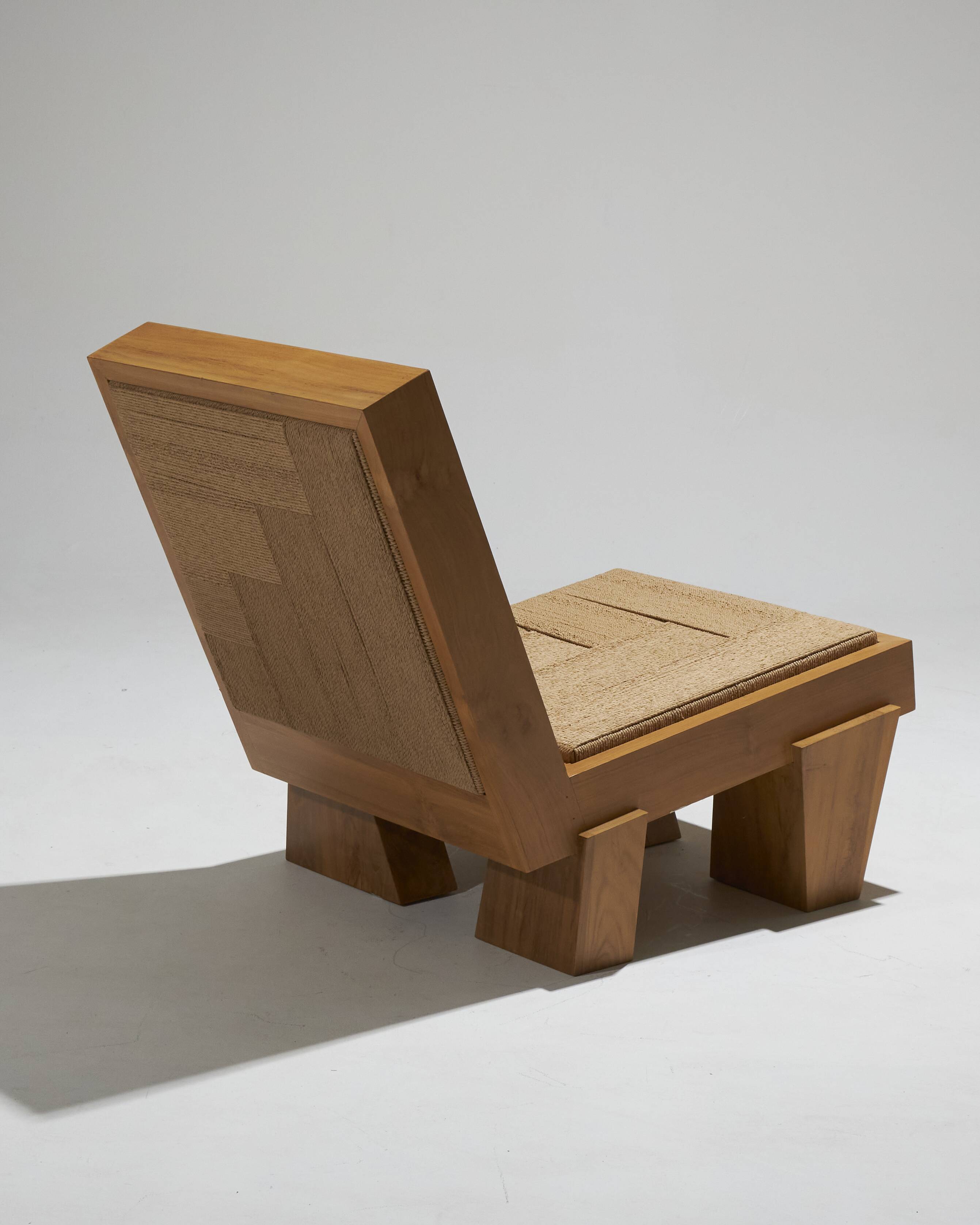 Natural rope block chair