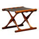Poul Hundevad PH43 Guldhøj Stool in Teak and Black Leather, Denmark, 1960s