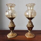Paire de lampes rétro en laiton