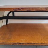 Vintage 1950 coffee table magazine rack in steel & beech 50s rockabilly zazou