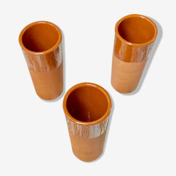 Set of 3 terracotta vases