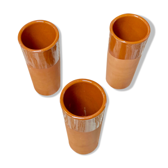 Ensemble de 3 vases en terre cuite