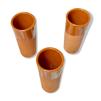Set of 3 terracotta vases
