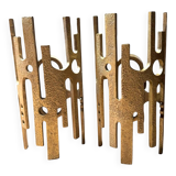 Pair of Vlab brutalist wall lights in bronze finish