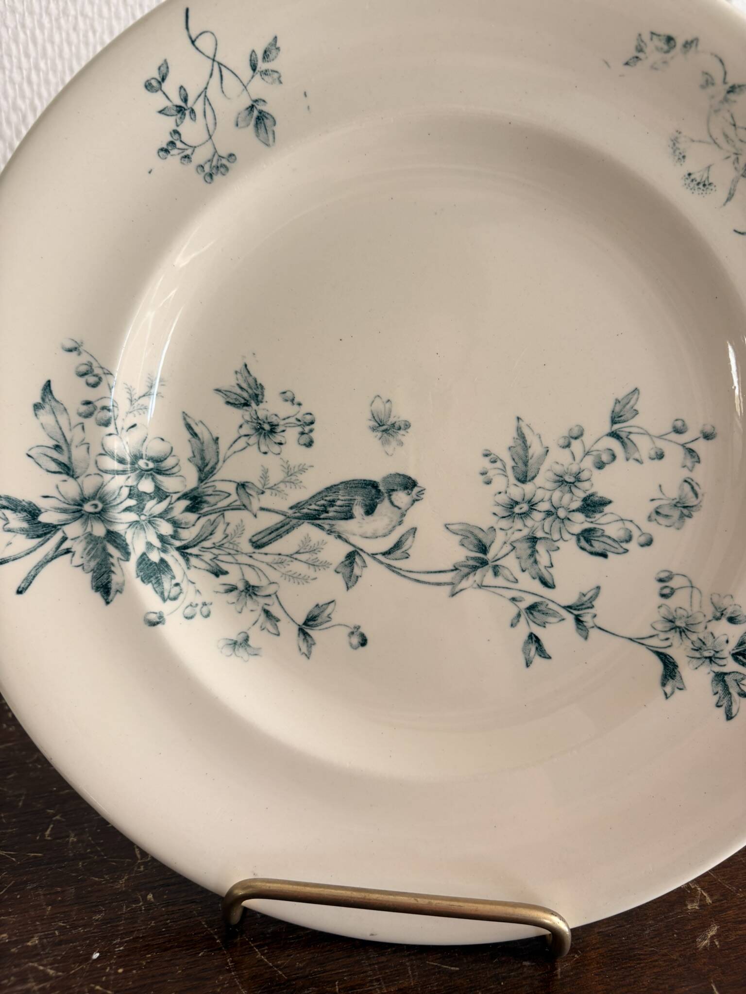 Lot 6 Plate Plates Faience Longwy Model Mignon