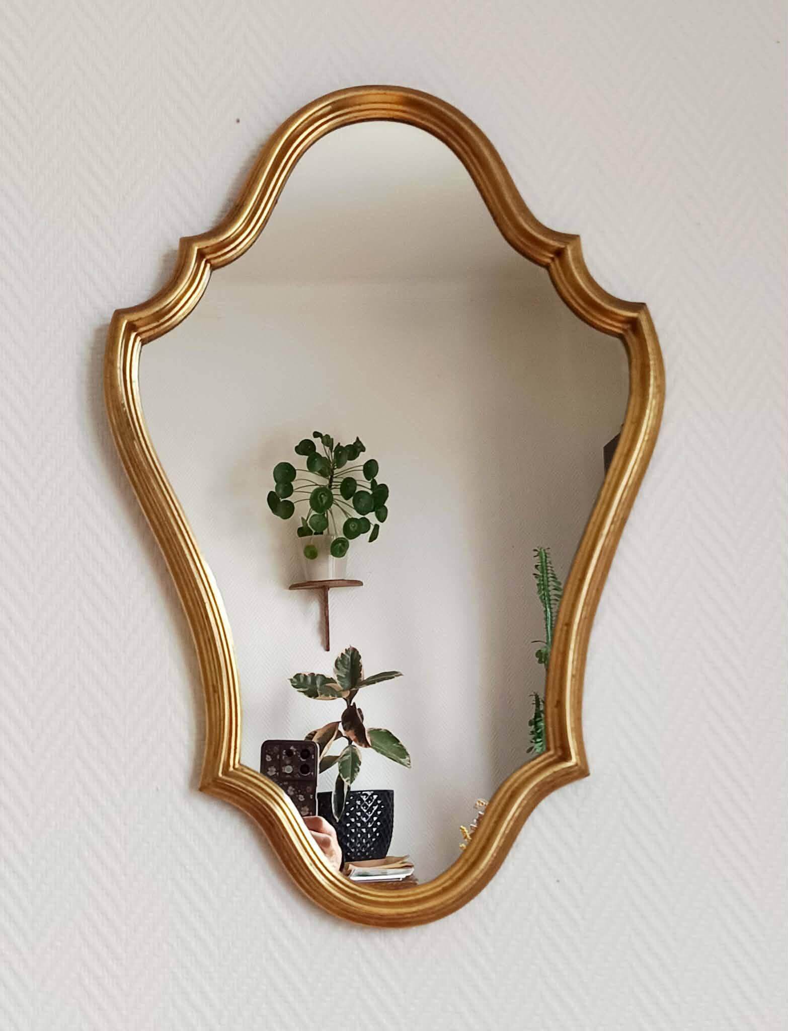 Miroir bois doré vintage