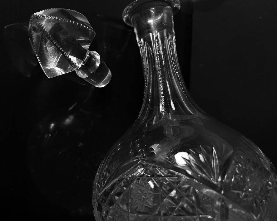 Vintage Cut Crystal Glass Carafe, 1960