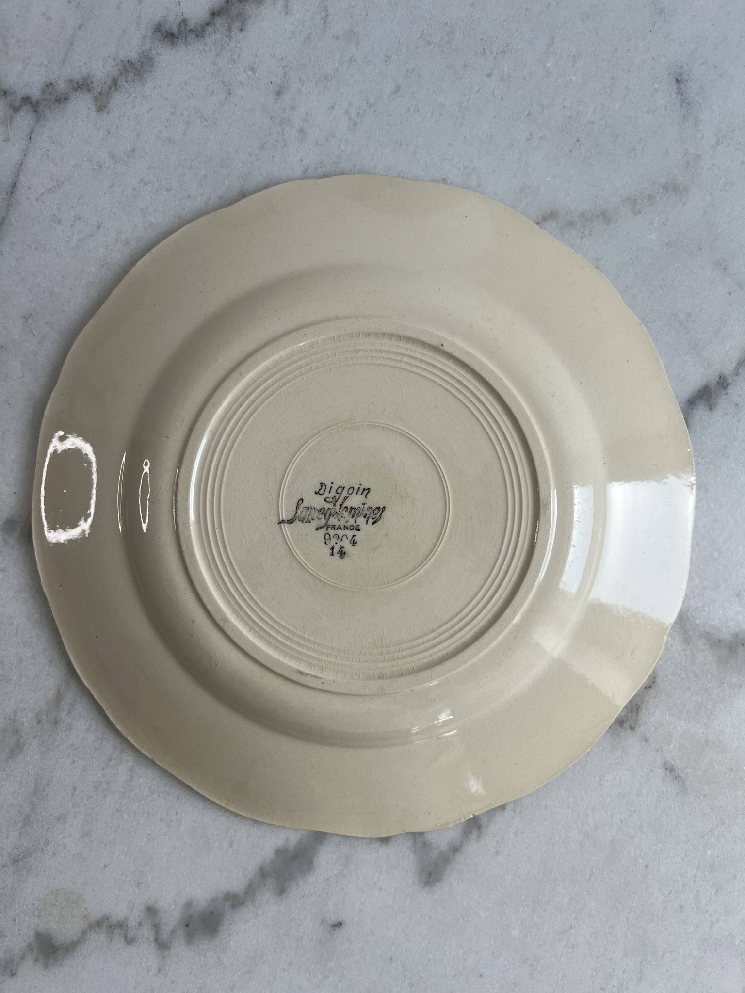 Small flat plate Sarreguemines and Digoin