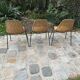 Woven rattan and metal chairs - 1950s/1960s
