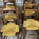 Chaises vintage de Georges Robert en paille - lot de 6