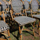 Set of 6 chairs Bistro terrace type Paris in rattan & braiding
