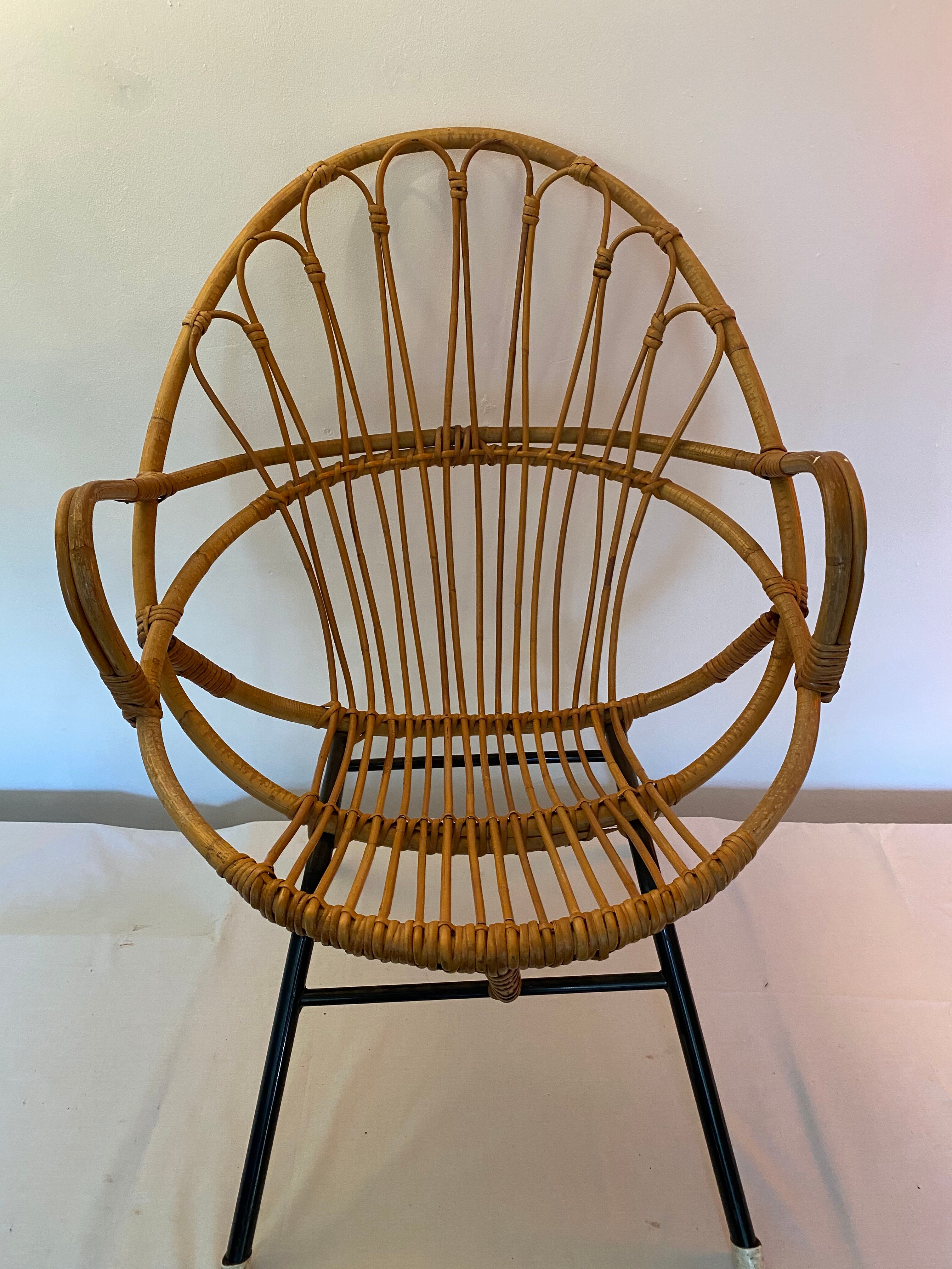 Vintage rattan chair from Rohe Noordwolde