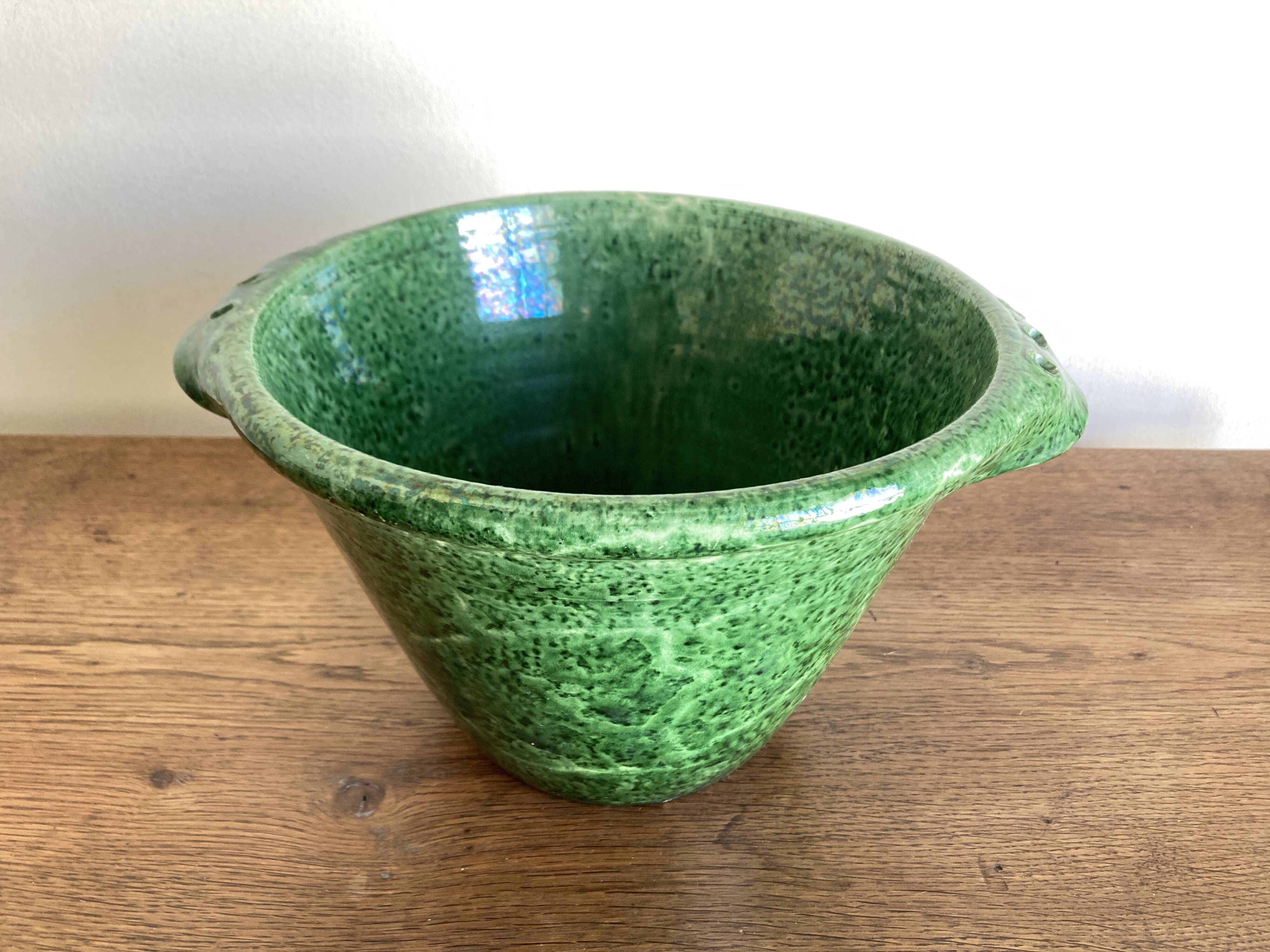 XXL solid earthenware salad bowl by Foucard Jourdan 1960