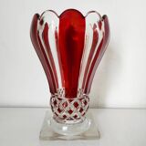 Red painted glass vase