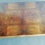 Vintage coffee table 70s wood and brass