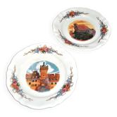 Sarreguemines lot de 2 assiettes à dessert Obernai décor Loux 3 fleurs